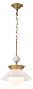Quintiesse QN-SAUCER-1P-M-AB-OPAL - Lampadario su asta SAUCER M 1xE27/40W/230V, oro