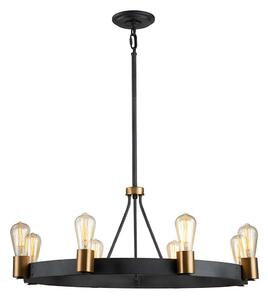 Quintiesse QN-SILAS-8P-DZ - Lampadario a stelo SILAS 8xE27/60W/230V nero/oro