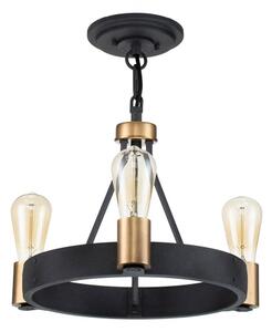 Quintiesse QN-SILAS-3P-DZ - Lampadario a stelo SILAS 3xE27/60W/230V nero/oro