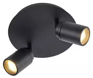 Faretto moderno per bagno nero 2 luci IP44 - Ducha