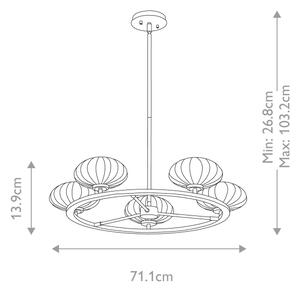 Quintiesse QN-PIM5-FXG -LED Lampadario da bagno su asta PIM 5xG9/3W/230V IP44 dorato