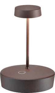 Zafferano Lampada a led da tavolo Swap mini pro Corten ricaricabile e dimmerabile - 2200-2700-3000K 2W Alluminio IP65