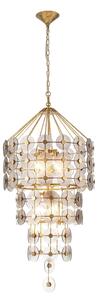 Quintiesse QN-MERIDIAN-9P-DG - Lampadario a sospensione MERIDIAN con catena 9xE14/40W/230V, finitura oro