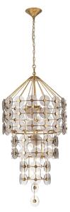 Quintiesse QN-MERIDIAN-9P-DG - Lampadario a sospensione MERIDIAN con catena 9xE14/40W/230V, finitura oro