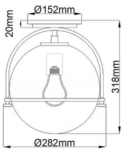 Quintiesse QN-SOMERSET-F-C-BN - Lampada da soffitto SOMERSET 1xE27/60W/230V, finitura cromo satinato