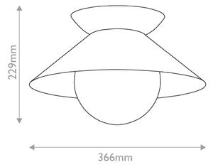 Quintiesse QN-SAUCER-FM-AB-OPAL - Plafoniera SAUCER 1xE27/40W/230V dorata
