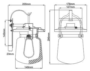 Quintiesse QN-LASALLE-S-WT Lampada da parete per esterni LASALLE S 1xE27/60W/230V IP44 bronzo