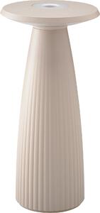 SIGOR Lampada da tavolo ricaricabile a LED + vaso "Nuflair" 2,2W 820 (bianco caldo) + 827 (tono caldo-extra) dune beige dimmerabile