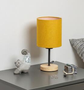 Brilagi - Lampada da tavolo NUBILA WOOD 1xE27/25W/230V rovere/nero/giallo