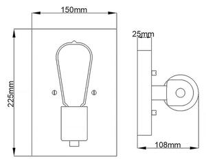 Quintiesse QN-SILAS1-DZ - Applique SILAS 1xE27/60W/230V nero/oro