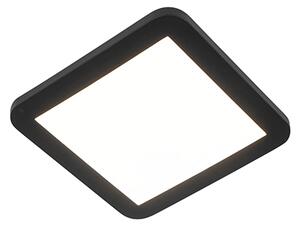 Plafoniera nera 22,5 cm con LED dimmerabile a 3 gradini IP44 - Steve