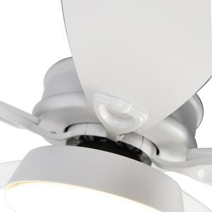Ventilatore da soffitto design bianco con LED con telecomando - Malaki