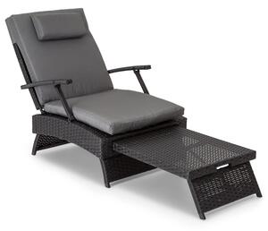 Blumfeldt Kos - Lounger, sedia a sdraio con poggiapiedi, telaio in acciaio, 6 posizioni