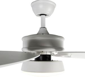 Ventilatore da soffitto design bianco con LED con telecomando - Malaki