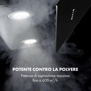 Klarstein Alina Cappa Aspirante 60cm 600 m3/h Display LED Luce Ambiente nero