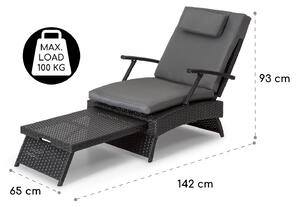 Blumfeldt Kos - Lounger, sedia a sdraio con poggiapiedi, telaio in acciaio, 6 posizioni