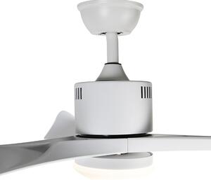 Ventilatore da soffitto bianco con LED e telecomando - Kolm