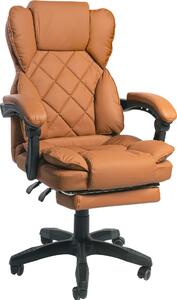 Sedia da scrivania di design, sedia da ufficio, poltrona da ufficio, poltrona direzionale, relax e home office, colore: marrone