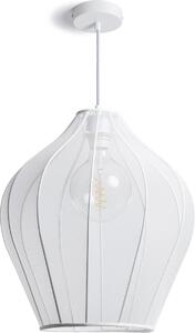 Lampada a sospensione in metallo e tessuto Ø400 mm Yara White