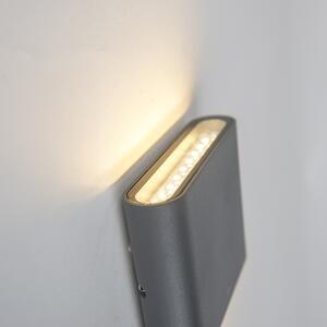 Lampada da parete antracite 11,5 cm con LED IP65 - Batt