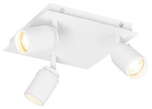 Faretto da bagno moderno quadrato bianco 3 luci IP44 - Ducha