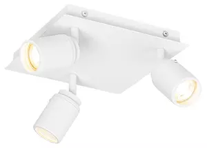 Faretto da bagno moderno bianco quadrato 3 luci IP44 - Ducha
