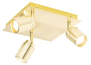 Faretto da bagno moderno quadrato in ottone a 3 luci IP44 - Ducha