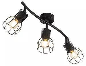 Faretto da soffitto moderno nero 63 cm 3 luci orientabili - Botu