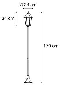 Lanterna classica nera 170 cm IP44 - NEW ORLEANS 1