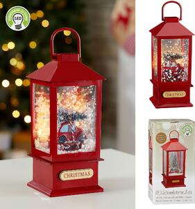 LED neve lanterna auto 17x40cm 18 LED bianco caldo plastica neve funzione Natale musica Natale illuminazione lampada