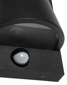 Lampada da parete per esterno nera IP44 con rilevatore di movimento - Femke