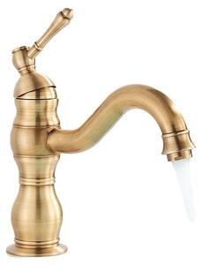 Miscelatore per lavabo, monocomando, montaggio a incasso, ottone anticato, modello compatto