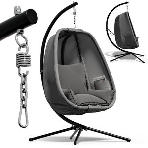 CASARIA® Sedia a Dondolo da Esterno ed Interno con Telaio 2 Tasche Laterali con Cuscino Poltrona Sospesa XXL con Capacità 150 kg Stabile Resistente