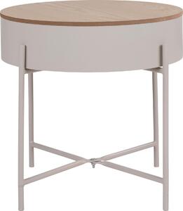 Tavolino Sisco, tavolo angolare Ø40cm beige, grigio