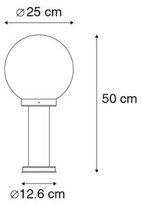 Lampioncino esterno nera sfera trasparente 50cm IP44 - SFERA