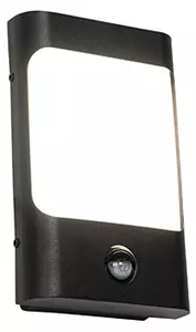 Applique da parete nera con LED IP44 con sensore di movimento - Khuvan