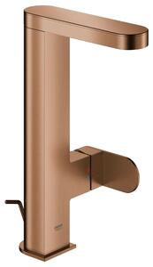 Miscelatore monocomando Grohe Plus per lavabo, modello "L", con erogatore estraibile, gruppo di scarico con asta di trazione, finitura "Warm Sunset" spazzolata, confezione singola
