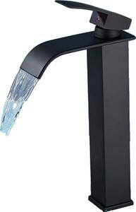 Miscelatore per lavabo, da montare a parete, design monocomando, finitura nero opaco, marca A