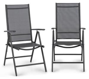 Blumfeldt Almeria set da 2 sedie pieghevoli 56,5 x 107 x 68 cm ComfortMesh antracite