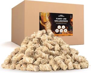Bolson Accendifuoco 2,5 kg - Accendifuoco per caminetti in trucioli di legno e cera - Accendifuoco per barbecue - Accendifuoco in trucioli di legno per caminetti, barbecue e stufe