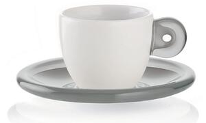 Guzzini Tazzine da caffè con piattini Set 2pz Gocce PMMA,Porcellana,Plastica Trasparente