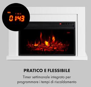 Klarstein Blanca - Camino elettrico, 1000/2000 W, LED, 10-30 °C, timer settimanale