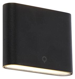 Lampada da parete moderna per esterno nera 11,5 cm con LED IP65 - Batt