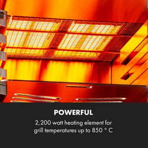 Klarstein Hannibal grill ad alta temperatura indoor 2.200W 850°C acciaio inox argento