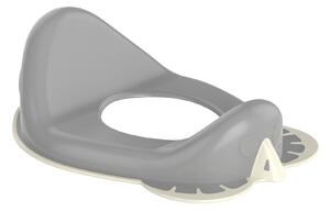 Rialzo WC per bambini Rival con rivestimento in gomma grigio/bianco