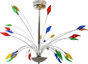 Lampada a sospensione Flamme a 15 luci Lampada da soffitto Lampada alogena cromata colorata