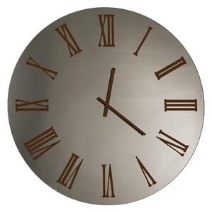 Orologio Da Muro 60 cm Struttura, � uno specchio ORO Ramato SIRIO BIG Diametro 60 cm lancette in metallo numeri colore Bronzo/Corten a rilievo , l'orologio specchio