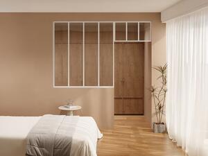 Vetrata atelier con sopraluce L120 x H130 + L73 x H40 cm Bianco in Alluminio termolaccato - BAYVIEW