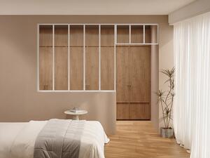 Vetrata atelier con sopraluce L150 x H130 + L83 x H40 cm Bianco in Alluminio termolaccato - BAYVIEW
