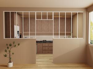 Vetrata atelier con sopraluce 2 x L150 x H130 + L83 x H40 cm Bianco in Alluminio termolaccato - Lotto di 2 - Lotto di 2 - BAYVIEW